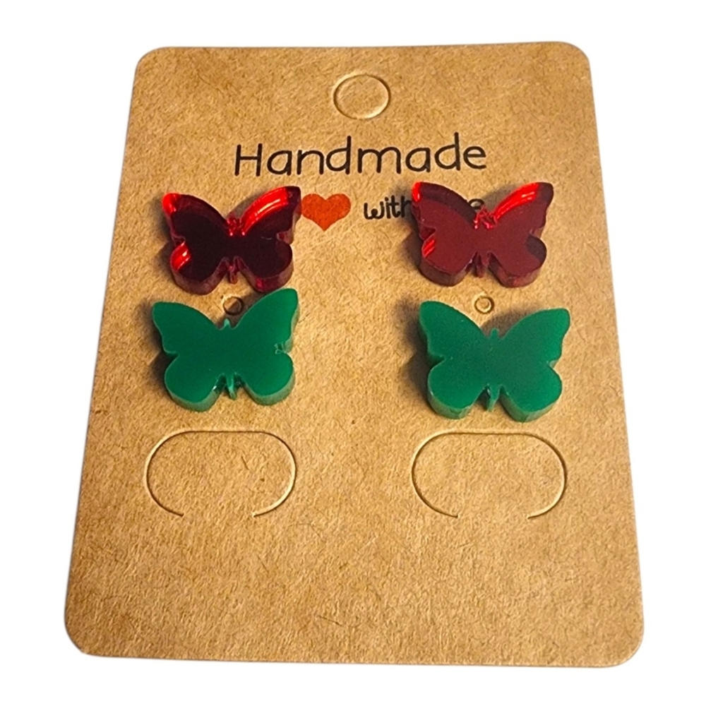 A Berryleaf Glow Acrylic Stud Earrings - 2 Pair